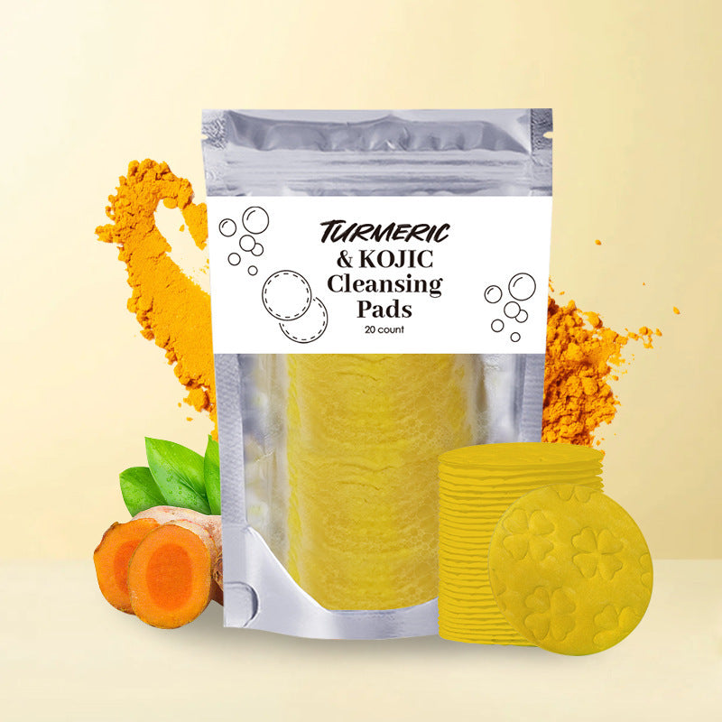 Tampons nettoyants et exfoliants au curcuma et à l'acide kojique